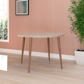 Utopia 45.28 Modern Round Dining Table with Space for 4 in Off White
