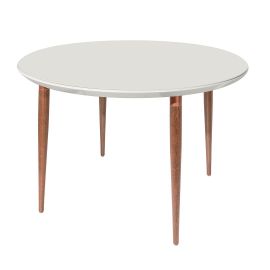 Utopia 45.28 Modern Round Dining Table with Space for 4 in Off White