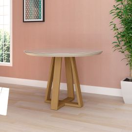 Duffy 45.27 Modern Round Dining Table with Space for 4 in Off White