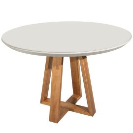 Duffy 45.27 Modern Round Dining Table with Space for 4 in Off White