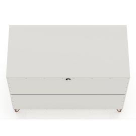Rockefeller Mid-Century- Modern Dresser with 3-Drawers in Off White and Nature