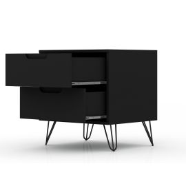 Rockefeller Mic Century- Modern Dresser and Nightstand with Drawers- Set of 2 in Black