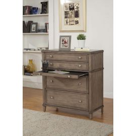 Alpine Potter 4 Drawer Multifunction Chest w/Pull Out Tray, French Truffle