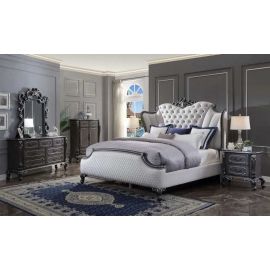 ACME House Delphine Upholstered Bedroom Set In Charcoal 2