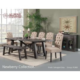 Alpine Newberry Extension Dining Table, Salvaged Grey