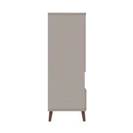 Manhattan Comfort Hampton 26.77 Display Cabinet 6 Shelves and Solid Wood Legs in Off White