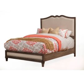 Alpine Charleston Queen Panel Bed w/Upholstered Head & Footboard, Antique Grey