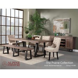 Alpine Prairie Set of 2 Upholstered Side Chairs, Cream Linen