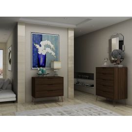 Manhattan Comfort Rockefeller 5-Drawer and 3-Drawer Brown Dresser Set
