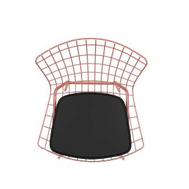 Madeline Chair Set of 2 with Seat Cushion in Rose Pink Gold and Black