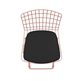 Madeline 41.73" Barstool Set of 2 with Seat Cushion in Rose Pink Gold and Black