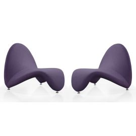Manhattan Comfort MoMa Purple Wool Blend Accent Chair (Set of 2)