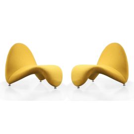 Manhattan Comfort MoMa Yellow Wool Blend Accent Chair (Set of 2)