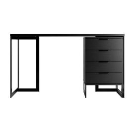 Manhattan Comfort 2-Piece Lexington Desk with Drawers in Black