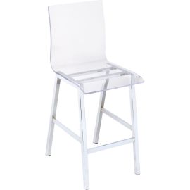 ACME Nadie Counter Height Chair (Set-2) in Clear Acrylic & Chrome