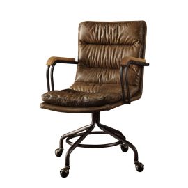 ACME Harith Office Chair in Vintage Whiskey Top Grain Leather