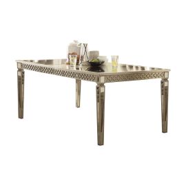 ACME Kacela Dining Table in Mirror & Champagne