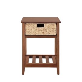 ACME Chinu Accent Table, Walnut & Natural Finish 