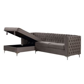 ACME Sullivan Sectional Sofa, Gray Velvet