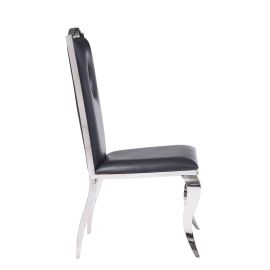 ACME Cyrene Side Chair (Set-2) in PU & Stainless Steel