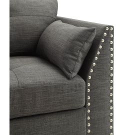 ACME Laurissa Sofa w/4 Pillows in Light Charcoal Linen