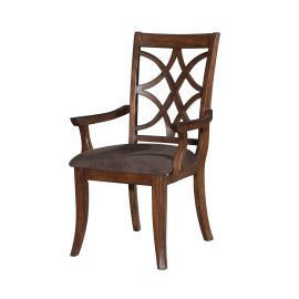 ACME Keenan Arm Chair (Set-2) in Brown Microfiber & Dark Walnut