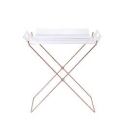 ACME Cercie Tray Table in Clear Acrylic & Copper