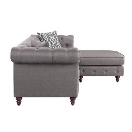 ACME Waldina Reversible Sectional Sofa  in Brown Fabric