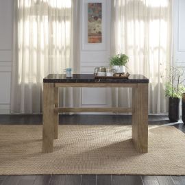 ACME Charnell Counter Heigh Table  in Marble & Oak Finish