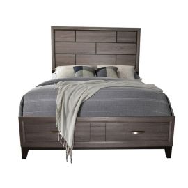 Galaxy Sophia Queen 5-N Vanity Upholstery Bedroom Set Made With Wood in Gray