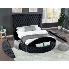Galaxy Hazel King 5 Pc Bedroom Set Made With Wood In Black Color