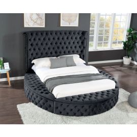 Galaxy Hazel King 6 Pc Tufted Storage Bedroom Set made with Wood in Black