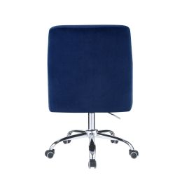ACME Trenerry Office Chair in Blue Velvet & Chrome Finish