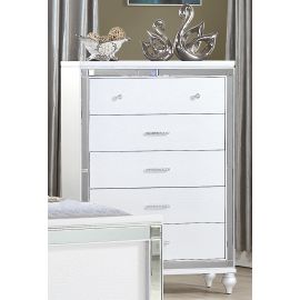 Sterling Mirror Framed Chest Made With Wood in White Color