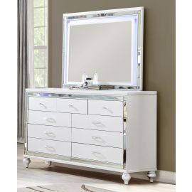 Sterling Mirror Framed Dresser Made With Wood in White Color