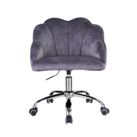 ACME Rowse Office Chair in Dark Gray Velvet & Chrome Finish