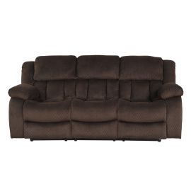 Galaxy Armada Manual Recliner Loveseat Made with Chenille Fabric in Brown