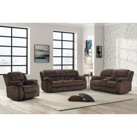 Galaxy Armada Manual Recliner Loveseat Made with Chenille Fabric in Brown
