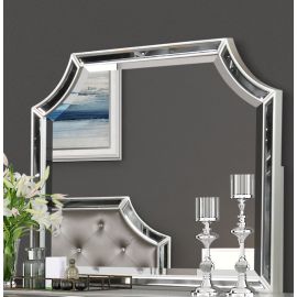 Galaxy Harmony Mirror Front Dresser Made With Wood in Silver Color