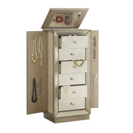 ACME Talor Jewelry Armoire in Antique Gold