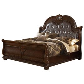 Galaxy Sophia Upholstery Full Size Bed Made with Wood in Black Color