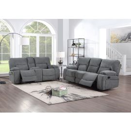 Galaxy Ohio Manual Recliner 3Pc Living Room Set Made With Chenille Upholstery in Brown