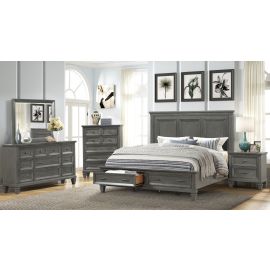 Galaxy Hamilton King 5-N Piece Storage Bedroom Set in Gray made with Engineered Wood
