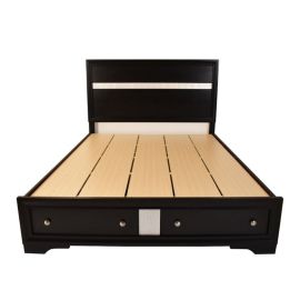 Galaxy Hazel King 6 Pc Tufted Storage Vanity Bedroom Set made with Wood in Black