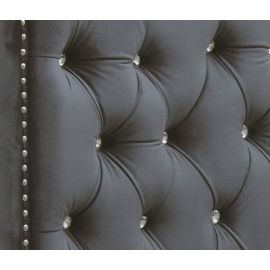 Galaxy Tulip King Upholstery Bed made with Wood in Black