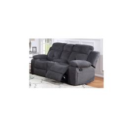 Galaxy Phoenix Manual Recliner Sofa Made with Wood / Chenille Fabric in Gray