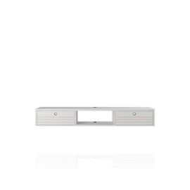 Manhattan Comfort Liberty 62.99 Mid-Century Modern Floating Entertainment Center with 3 Shelves in White
