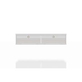 Manhattan Comfort Liberty 42.28 Mid-Century Modern Floating Office Desk with 2 Shelves in White