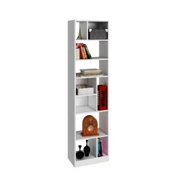 Manhattan Comfort Valenca Bookcase 4.0 with 10 shelves in White