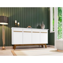 Manhattan Comfort Yonkers 62.99 Sideboard with Solid Wood Legs and 2 Cabinets in White